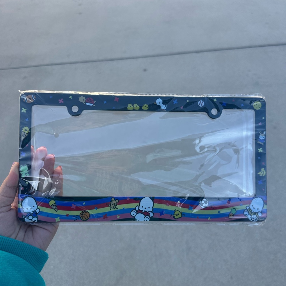 Cute Pochacco Hello Kitty and Friends License Plate Frame